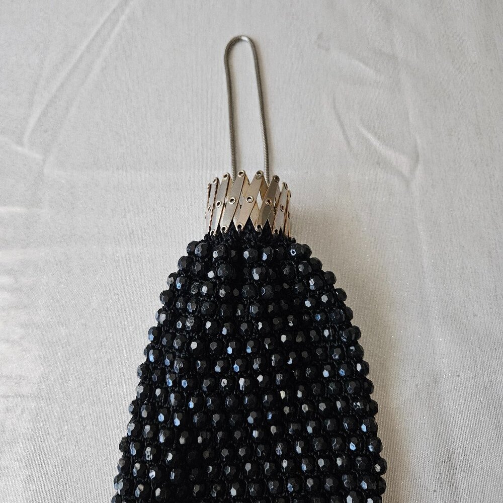 Vintage Black Beaded Purse - Picture 3 of 8